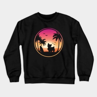 Yorkshire Terrier Dog Yorkie Summer Beach Crewneck Sweatshirt